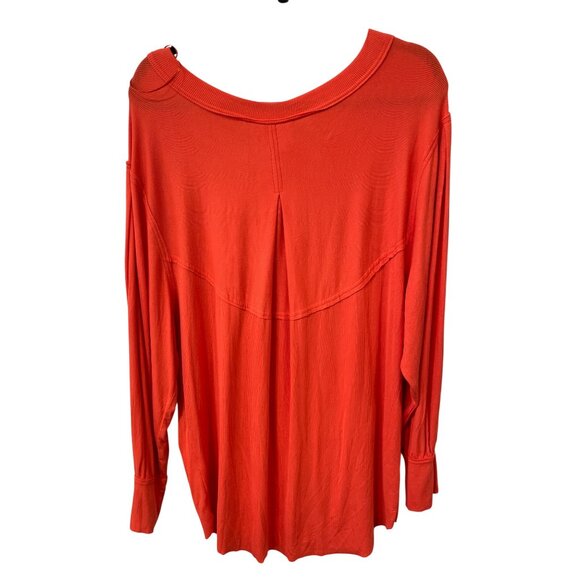 Davi and Dani Long Sleeve Ribbed Pullover Top Size Large Loose Fit Relaxed NEW - Picture 2 of 6